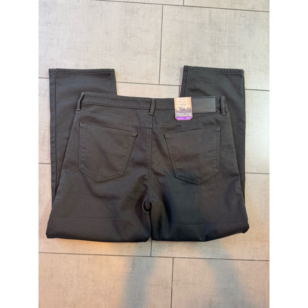 Weatherproof Vintage Men's Stretch Canvas Regular Fit Fleece-Lined Pants - Picture 2 of 5